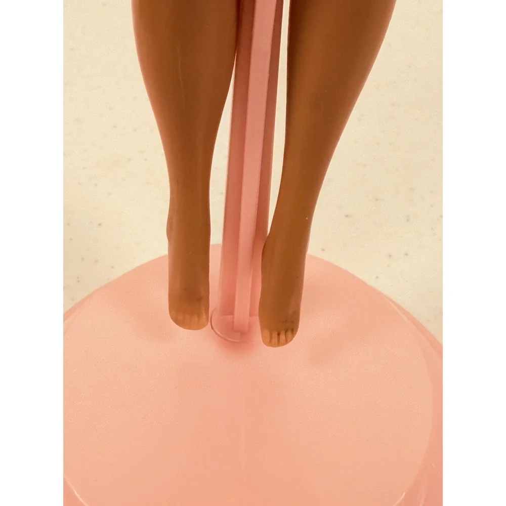 Vintage 1960 Mattel Barbie #4 Ponytail Doll Solid Body Small Neck Knob Red Nails